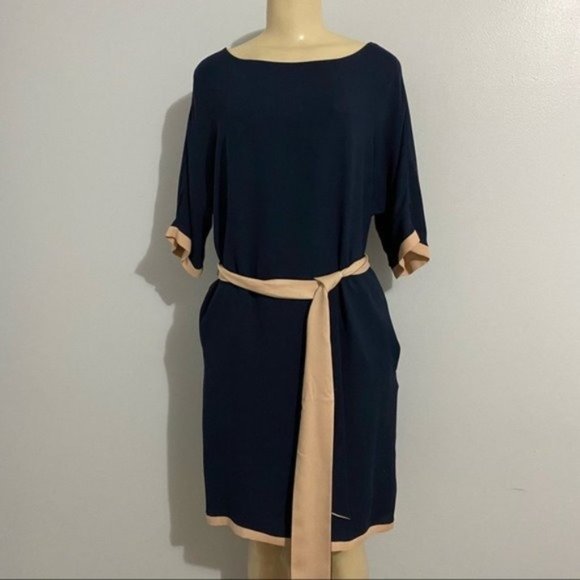 Marc By Marc Jacobs Paloma Contrast Silk Dress S - Picture 2 of 7